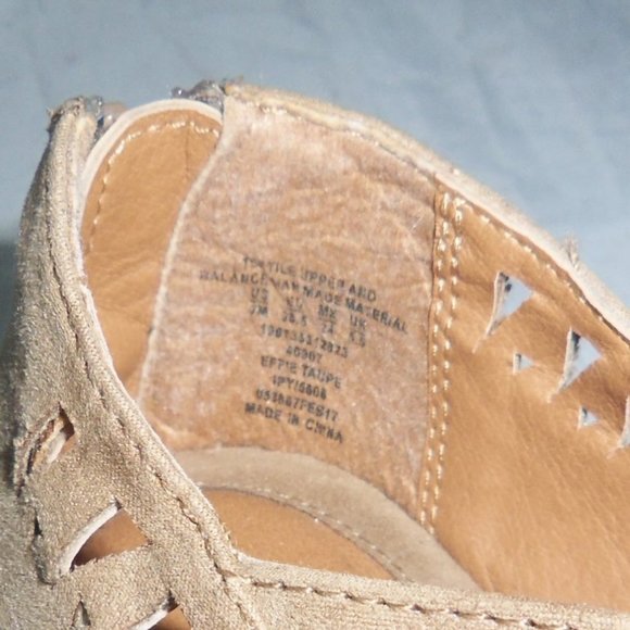 Jaclyn Smith Tan Effie Lace Up Back Zip Wedge Sandals - Sz 7 - Picture 12 of 14